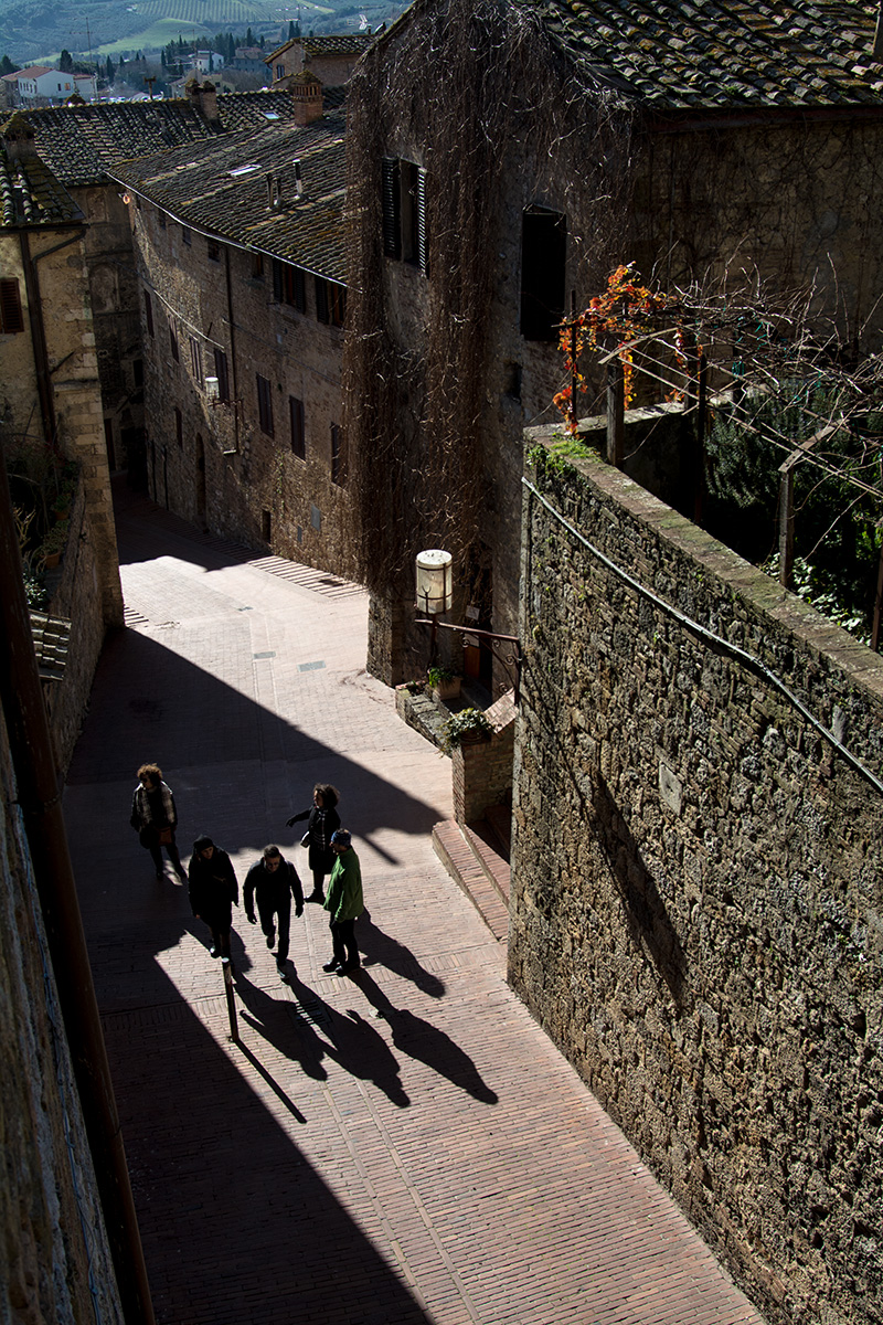 People walking in San Gimignano